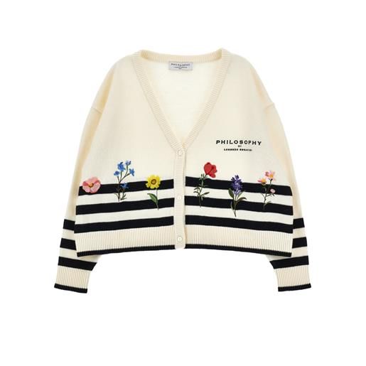 Monnalisa cardigan righe fiori