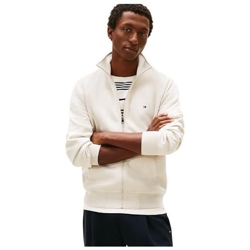 Tommy Hilfiger essential fleece stand collar mw0mw41759 felpa con zip, blu (desert sky), xl da uomo, blu (desert sky), xl