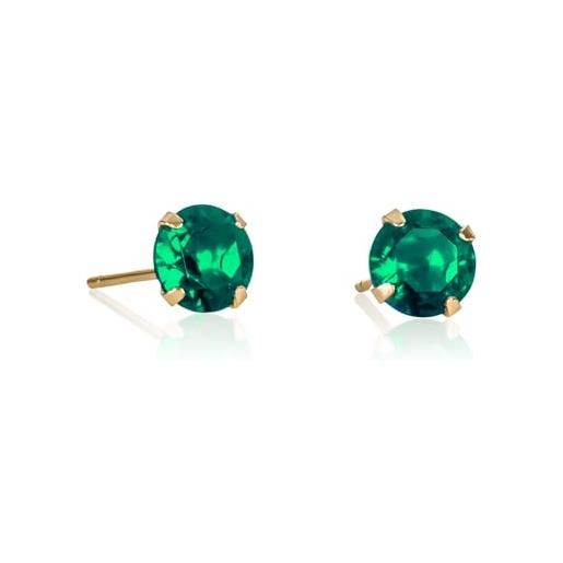 CARISSIMA Set da Donna in Oro Giallo 9 ct con Orecchini e Pendente Floreali con Zirconi Cubici Rossi e Bianchi su Catena di 46 cm/18