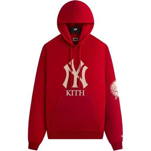 KITH x new york yankees felpa con cappuccio braxton - rosso
