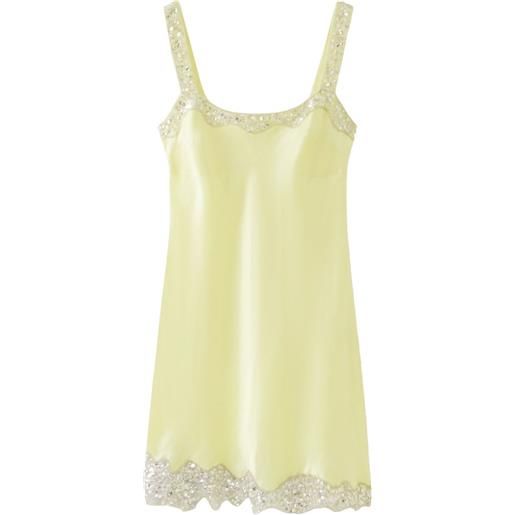 Asta Resort abito corto the nikolina hand beaded con paillettes - giallo