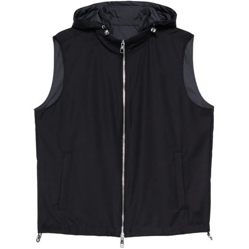 Montecore gilet con cappuccio e zip - blu