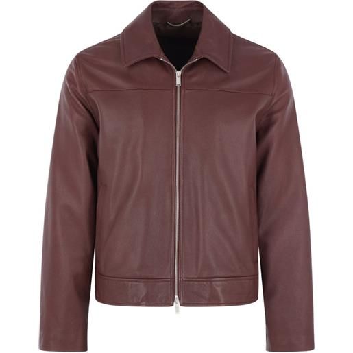 Lardini giacca in pelle con zip - rosso