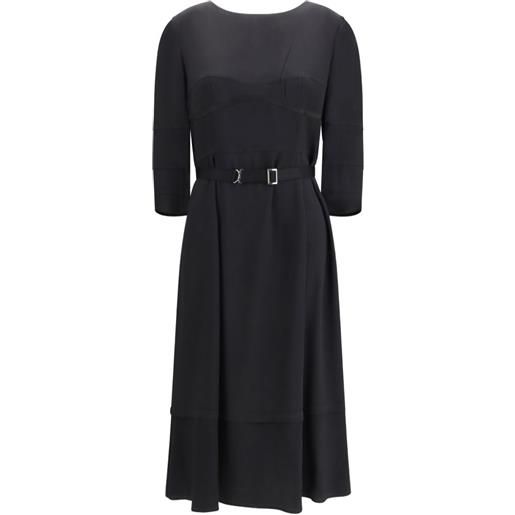 Prada abito midi con cintura - nero