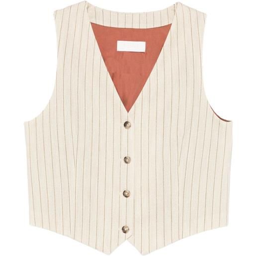 Circolo 1901 gilet gessato con bottoni - toni neutri