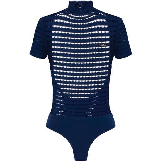 Elisabetta Franchi body in maglia traforata - blu