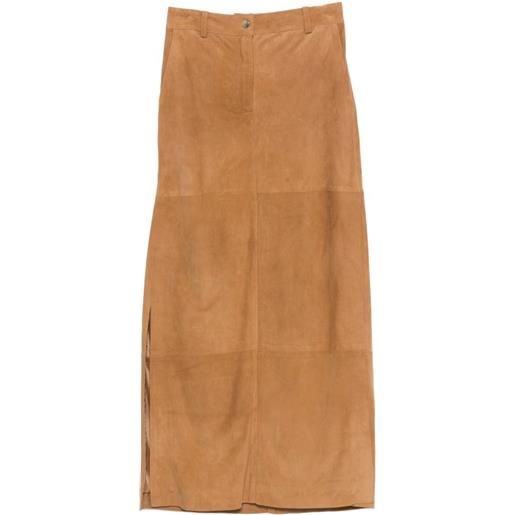 Erika Cavallini gonna midi con inserti - marrone