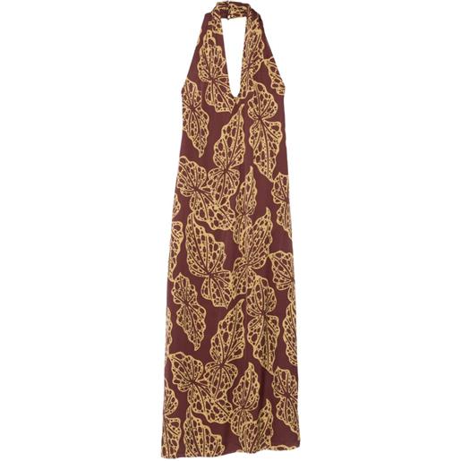 Ottod'Ame abito lungo con stampa - marrone