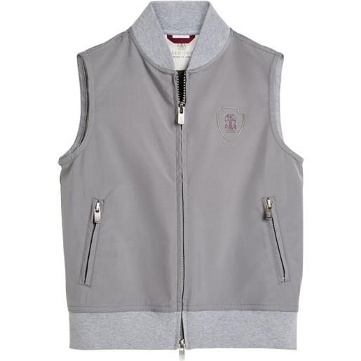 Brunello Cucinelli Kids gilet con zip - grigio