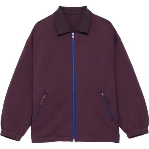 CROQUIS felpa con logo ricamato e zip - viola