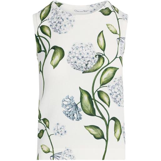Oscar de la Renta canotta a fiori - bianco