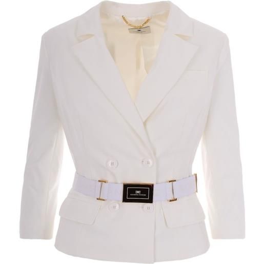 Elisabetta Franchi giacca con cintura - bianco