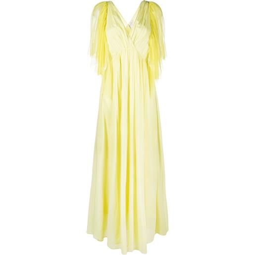 Forte Forte abito lungo con pieghe - giallo