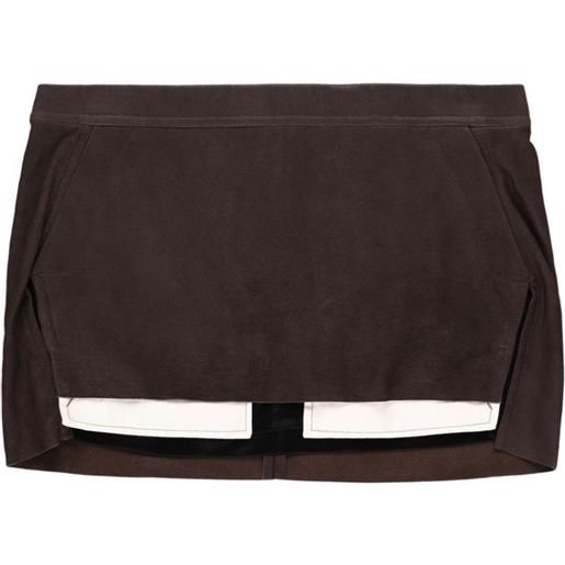 Rick Owens minigonna fog cutoff - marrone