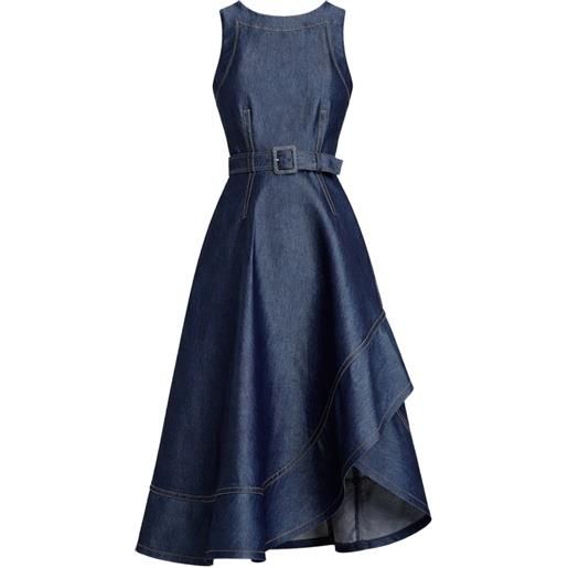 Cinq A Sept abito midi zelda con cintura - blu