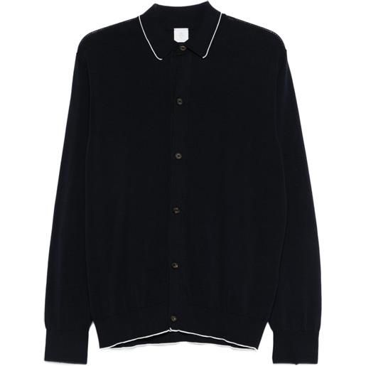 Eleventy cardigan con bordi a contrasto - blu