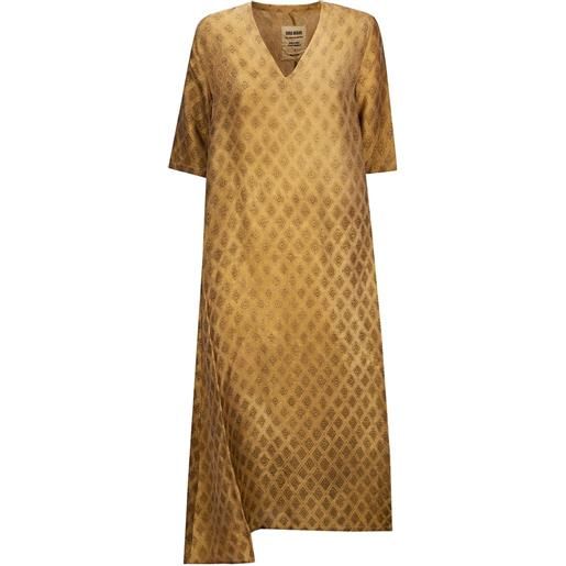Uma Wang abito midi apostle con scollo a v - marrone