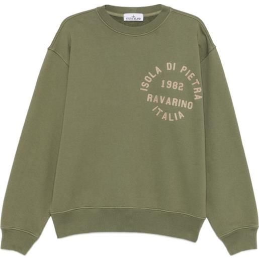 Stone Island felpa con ricamo - verde