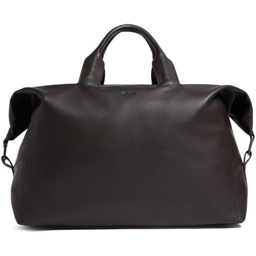 Zegna borsone secondskin raglan - marrone
