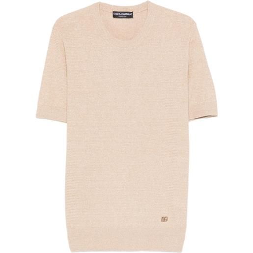 Dolce & Gabbana t-shirt con ricamo - toni neutri