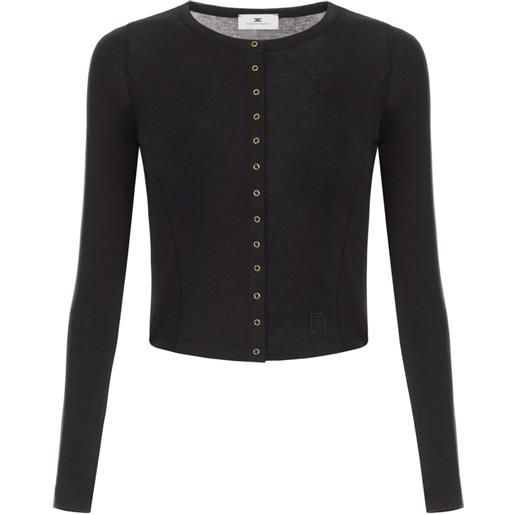 Elisabetta Franchi cardigan con logo ricamato - nero