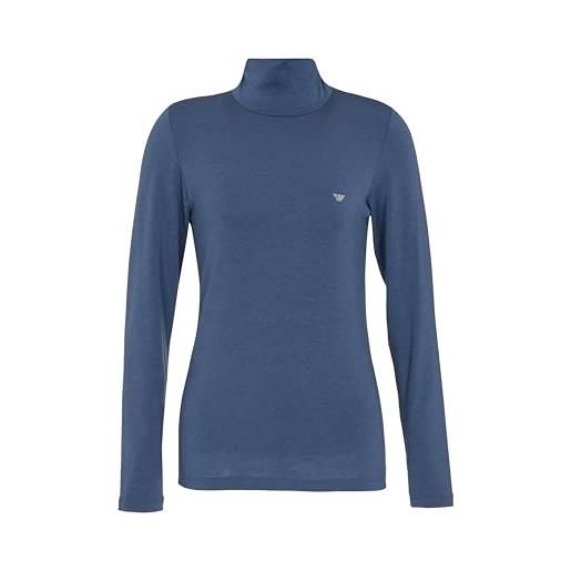 Emporio Armani maglia donna tecnologia lana collo blu m, blu, m