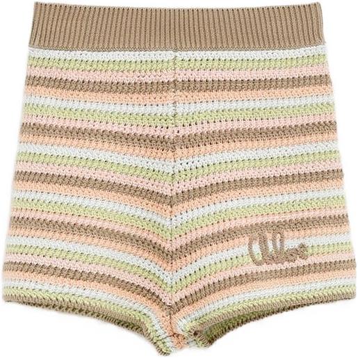 Chloé shorts all'uncinetto - verde