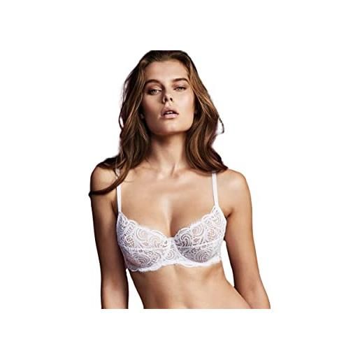LORMAR Reggiseno Donna Balconcino In Pizzo Con Ferretto - Coppa C, Colori Bianco/Nero/Noisette, Taglie 2-6