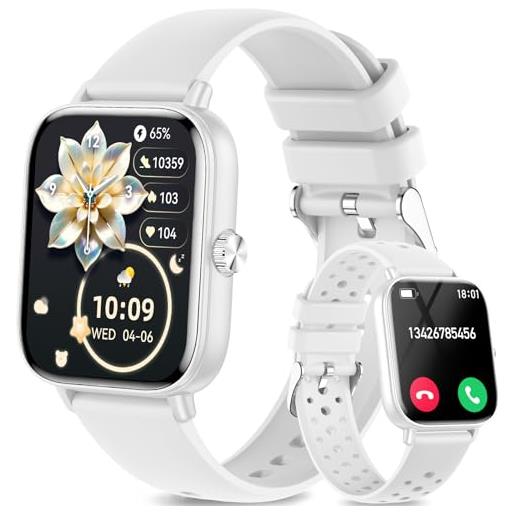 Fitonme smartwatch donna, 1.83 orologio fitness con effettua/risposta chiamate, 100+ sportive fitness tracker, sonno cardiofrequenzimetro, contapassi, impermeabil ip68 smart watch per android ios, rosa