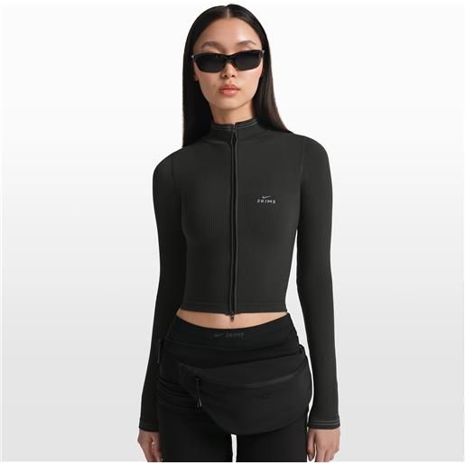 Nike giacca corta Nikeskims rib seamless e con zip a tutta lunghezza - donna - nero