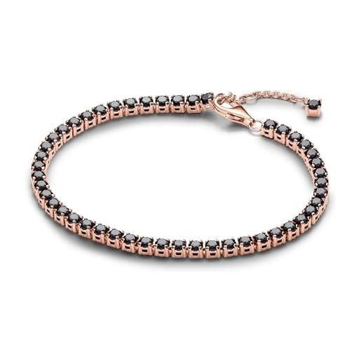 Video su Qual è 18K Bracciale Tennis in Acciaio Inossidabile Placcato Oro per Donne