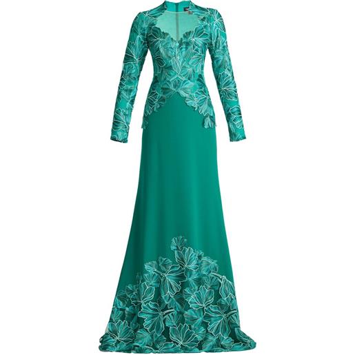 Tadashi Shoji abito lungo a fiori - verde