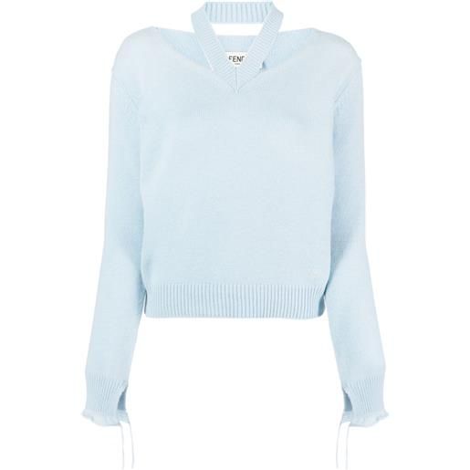 FENDI maglione con cut-out - blu