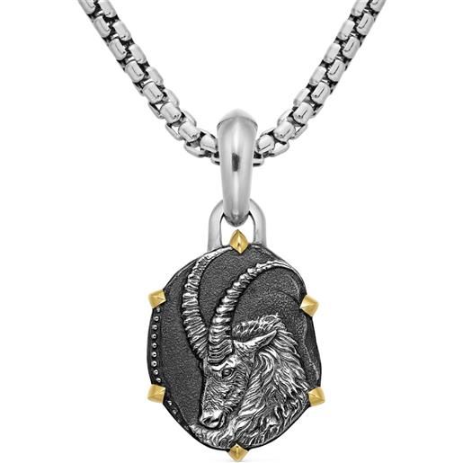 David Yurman pendente capricorn in oro giallo 18kt e argento sterling (33mm)