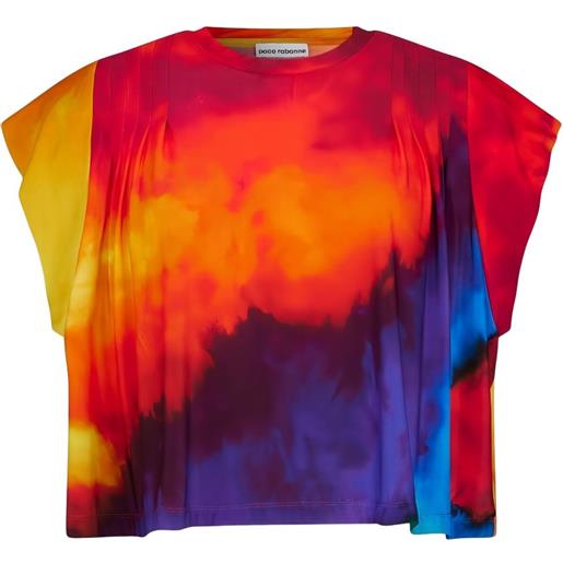 Rabanne t-shirt con fantasia tie dye - giallo