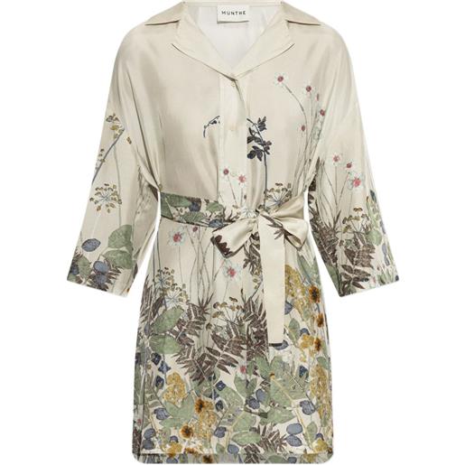 MUNTHE abito ratana a fiori - toni neutri