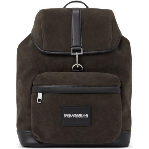 Karl Lagerfeld zaino k/traveller in pelle sintetica scamosciata - marrone