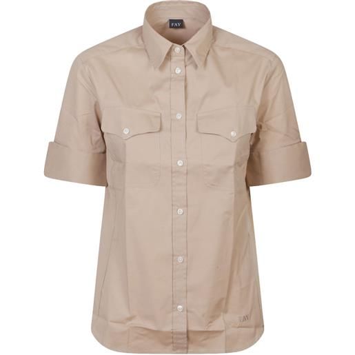 Fay t-shirt con taschino - toni neutri
