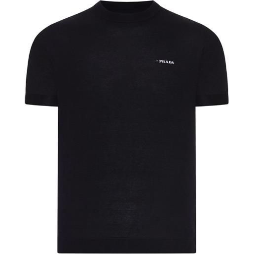 Prada round neck logo t-shirt - nero