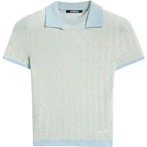Jacquemus polo con ricamo - blu