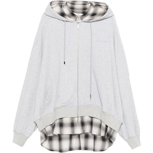 Feng Chen Wang felpa con zip e cappuccio - grigio