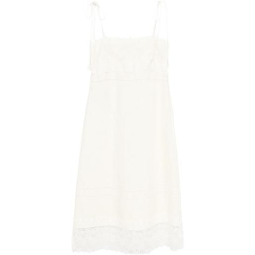 Valentino Garavani abito midi con rifinitura in pizzo - toni neutri