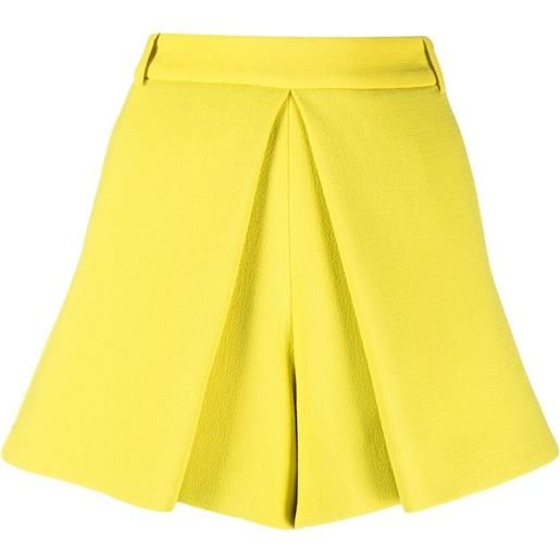 Alexandre Vauthier shorts sartoriali con pieghe - giallo