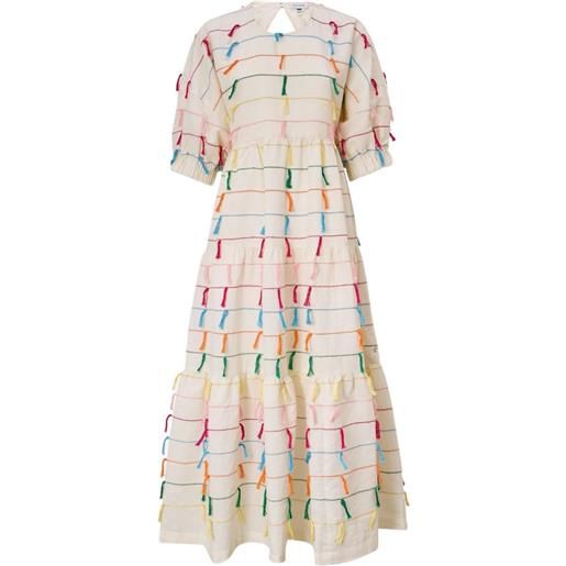 Mira Mikati abito midi con frange - toni neutri