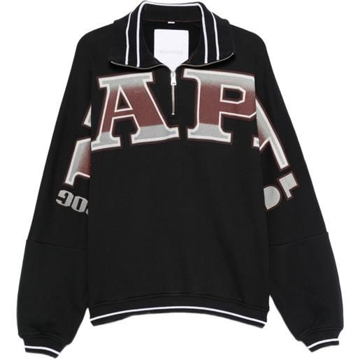 Napapijri felpa con mezza zip - nero