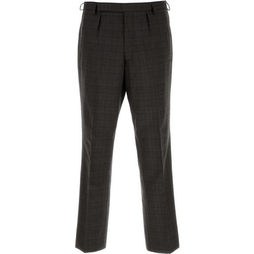 Prada pantaloni a quadri con pieghe - marrone