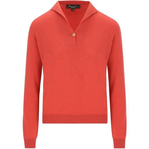 Loro Piana maglione con scollo a v - arancione
