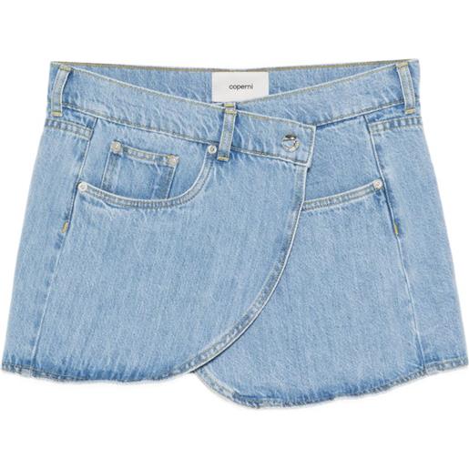 Coperni gonna denim asimmetrica - blu