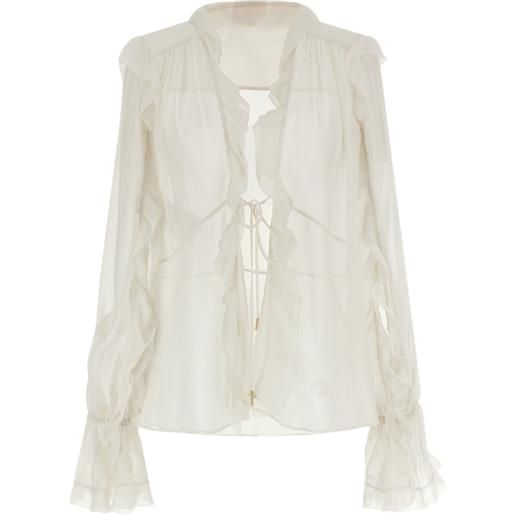Alberta Ferretti blusa con ruches - toni neutri