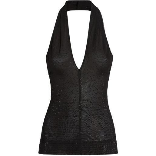 Genny canotta con scollo a v - nero